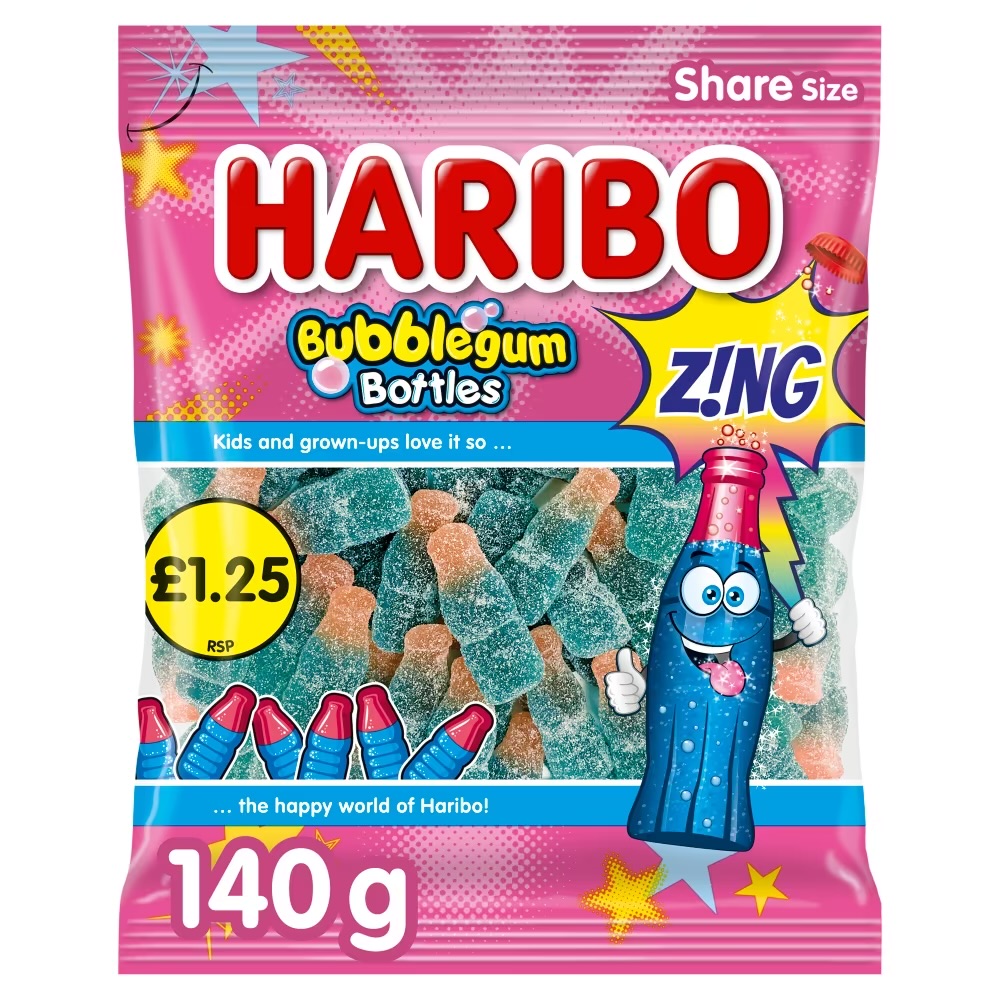 Haribo Bubblegum Bottles Z!ng Bag