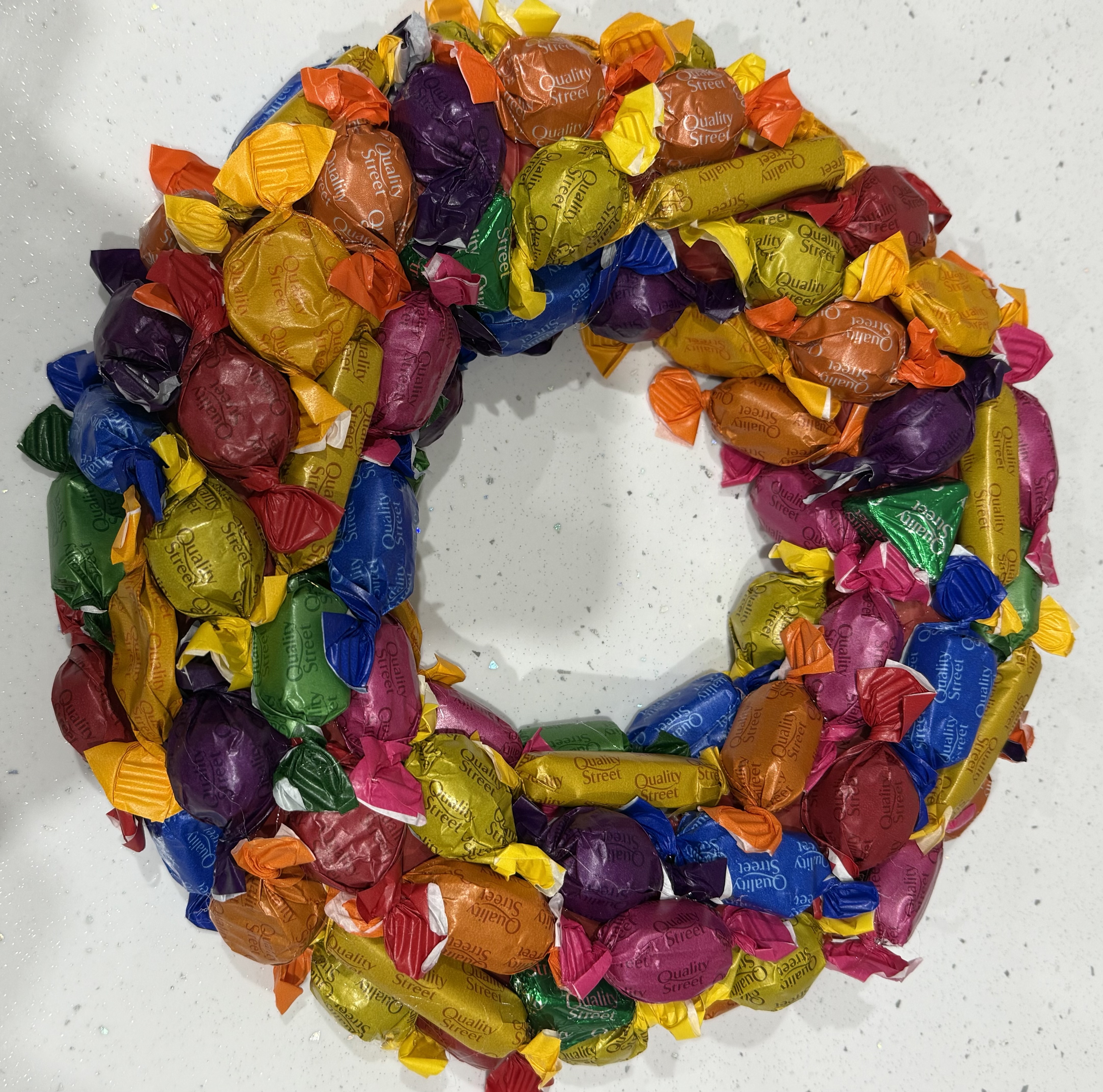 Quality streets wreath